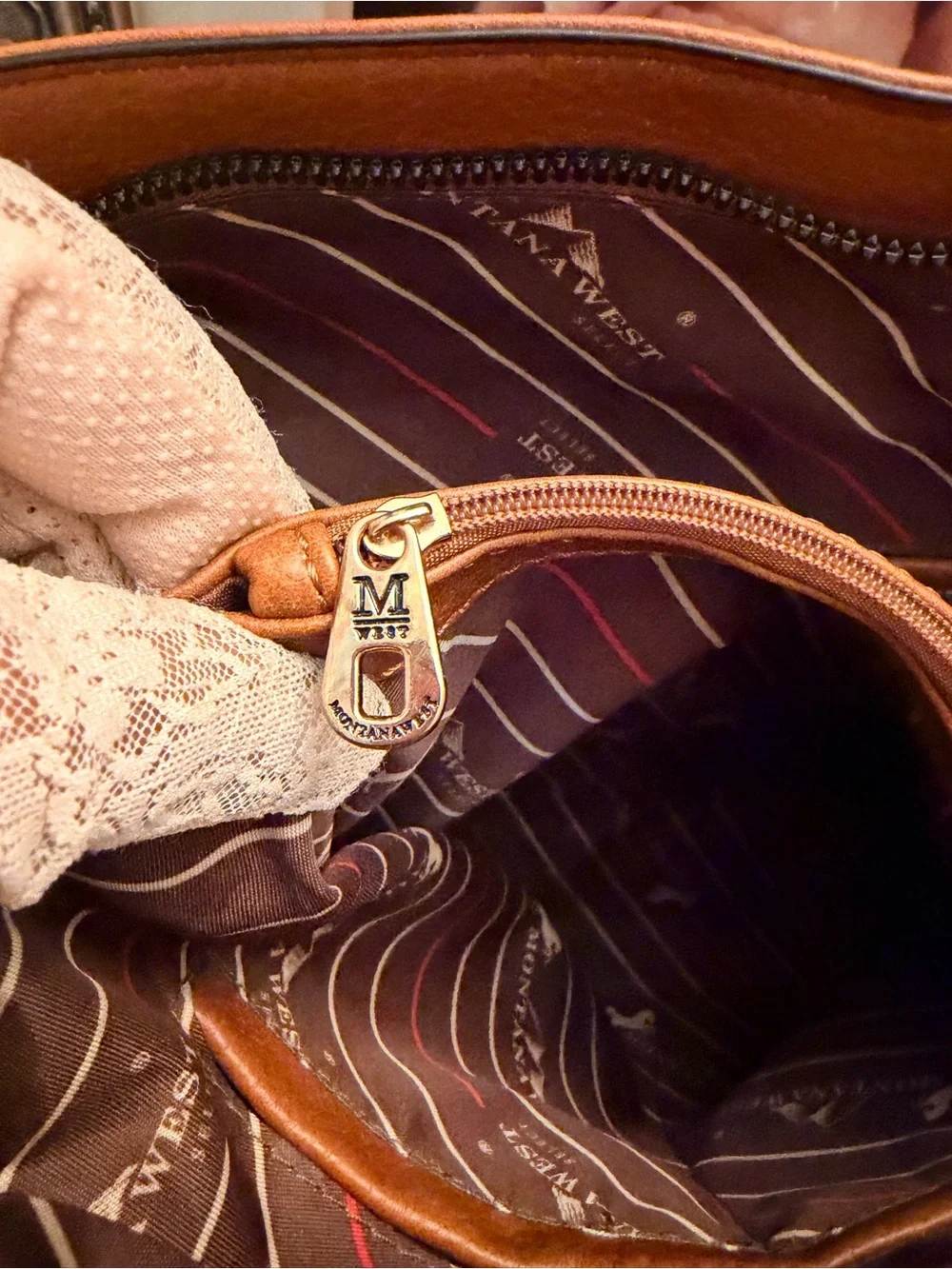 Montana West NWT Cognac 2-Tone Hobo Shoulder Bag & Crossbody w/Concealed Carry